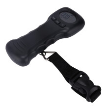 Digital Luggage Scale with Clear LCD Display and Measuring Tape, 50kg Portable Hanging Scale for Travel and Fishing