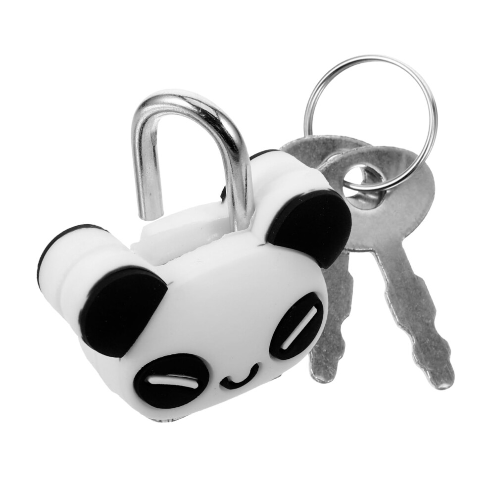 Vintage Keyed Padlock For Luggage Suitcase And Cabinet, Durable Compact Lock With Keys, Cute Panda Design 9073542026167
