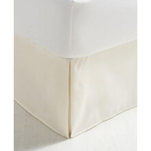 King Size Bed Skirt Ivory 16 Inch Drop Box Pleated Design Natural Cotton 600TC Split Corners