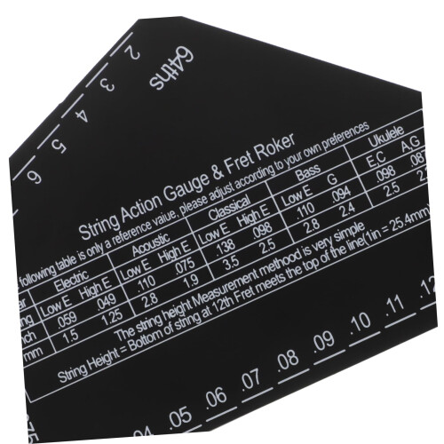 Guitar Action Ruler Precision String Height Gauge with Built‑In String Spacing for Quick Setup Adjustments Black 2