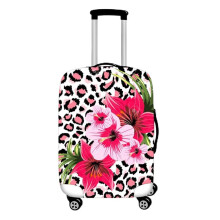 Leopard Print Elastic Luggage Cover with Zipper, Scratch‑Resistant Suitcase Protector for 18–32 Inch Travel Bags