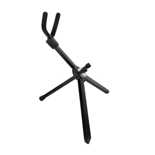 Folding Alto Saxophone Stand with Secure Support, Compact Design, Black Holder for Home and Stage