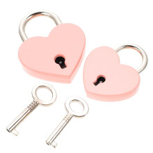 Set of 2 Heart Padlocks with Keys, Small Keyed Lock, Decorative Metal HeartShaped Design for Diary or Jewelry Box