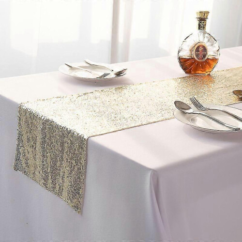 (30x180cm, cream color) Table Runner "gold Sequin Tablecloth Table Tape"