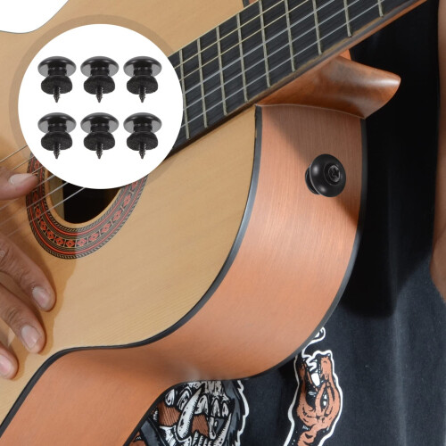 6Pcs Guitar Strap Lock and Ukulele Strap Button Set Secure Strap Fixation Easy Installation 2