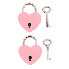 2pcs Heart Padlock Set, Small Decorative Lock with HeartShaped Design for Luggage, Cabinets and Travel