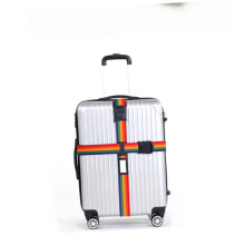 2m Lockable Luggage Strap with 3‑Dial Combination Lock, Durable Cross Belt for Easy Identification Rainbow