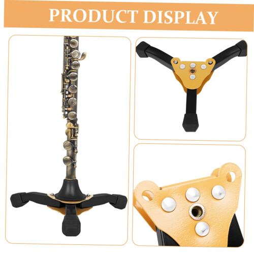 Foldable Clarinet and Flute Stand with Stable Tripod Support, Durable Metal Base, Black Finish 2