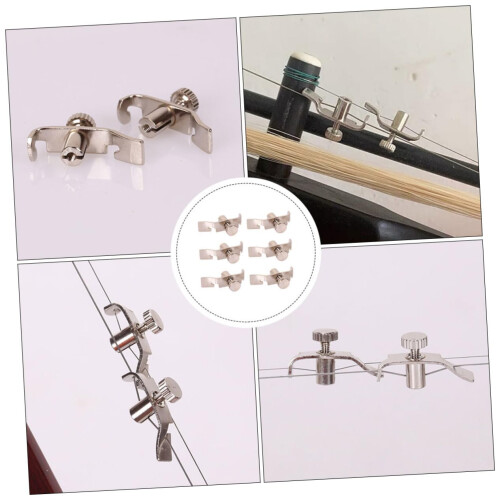 6pcs Erhu Fine Tuners Stainless Steel Precision Micro Adjustment Set for String Instruments 2