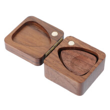 Wooden Guitar Picks Set with Storage Box for Bass and Electric Guitar, Durable Natural Material
