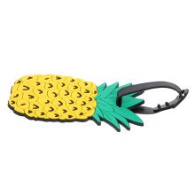 Cute Pineapple Luggage Tag Yellow Durable Plastic Suitcase ID Tag for Easy Identification