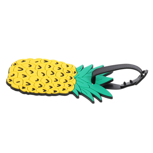 Cute Pineapple Luggage Tag Yellow Durable Plastic Suitcase ID Tag for Easy Identification