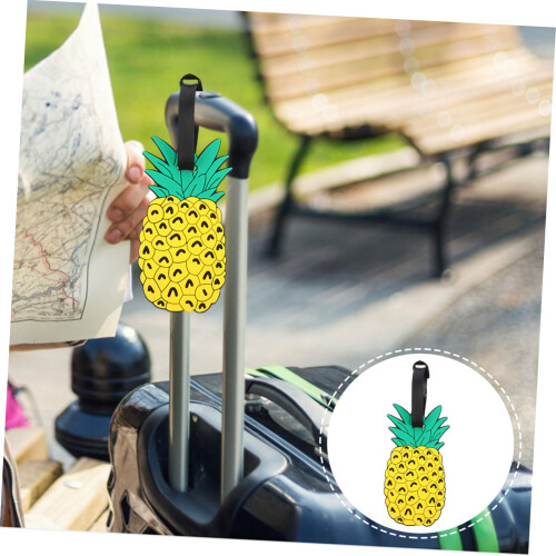 Cute Pineapple Luggage Tag Yellow Durable Plastic Suitcase ID Tag for Easy Identification 2