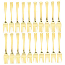 25pcs Gold Plastic Forks Disposable Party Forks Elegant Mini Dessert Cutlery for Weddings and Events