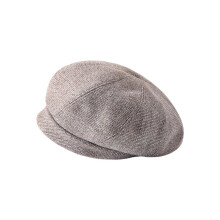 (brown) Stylish Painter Hat for Female Winter Autumn Warm Domed Hat for Daily Use Fashionable Warm Beret Hat with Bird Plaids Pink