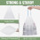 Small Trash Bags 4 Gallon Drawstring 200 Count, Strong Unscented White Bathroom Trash Can Liners 3