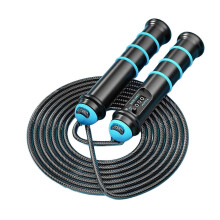 (Blue) Jump Rope Skipping Rope Colorful Weighted Tangles Frees for Adult Fitness Training, Countable, Removable and Adjustable orange color