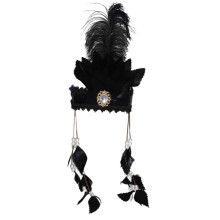 (Black) Handmade Rhinestones Headbands Cosplay Hairpiece Fashion Creative Hair Band for Festives Celebrations Yellow
