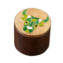 (Green cow) Handmade Wood Teapot Cover Cap Holder Simple Kettle Cover Lid Stand Chinese Style Teapot Lid Tray Kung Fu Tea Utensils