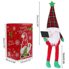 (Women's) Christmas Gnomes Decorations Handmade Tomte Swedish Gnome Holding Blackboard Scandinavian Figurine Plush Elf for Doll Ornaments Home Decor
