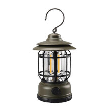 (Charging Type, Matte Green) Emergency Lantern Retro Camping Lantern for Illuminating