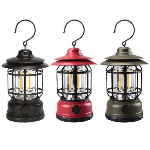 (Charging Type, Matte Green) Emergency Lantern Retro Camping Lantern for Illuminating 2
