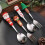 (Titanium, 2D) For Christmas Spoon Fork Present Sets Reusable Elegant Dinnerware Set for Festive Family Gathering 2
