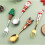 (Titanium, 2D) For Christmas Spoon Fork Present Sets Reusable Elegant Dinnerware Set for Festive Family Gathering 3