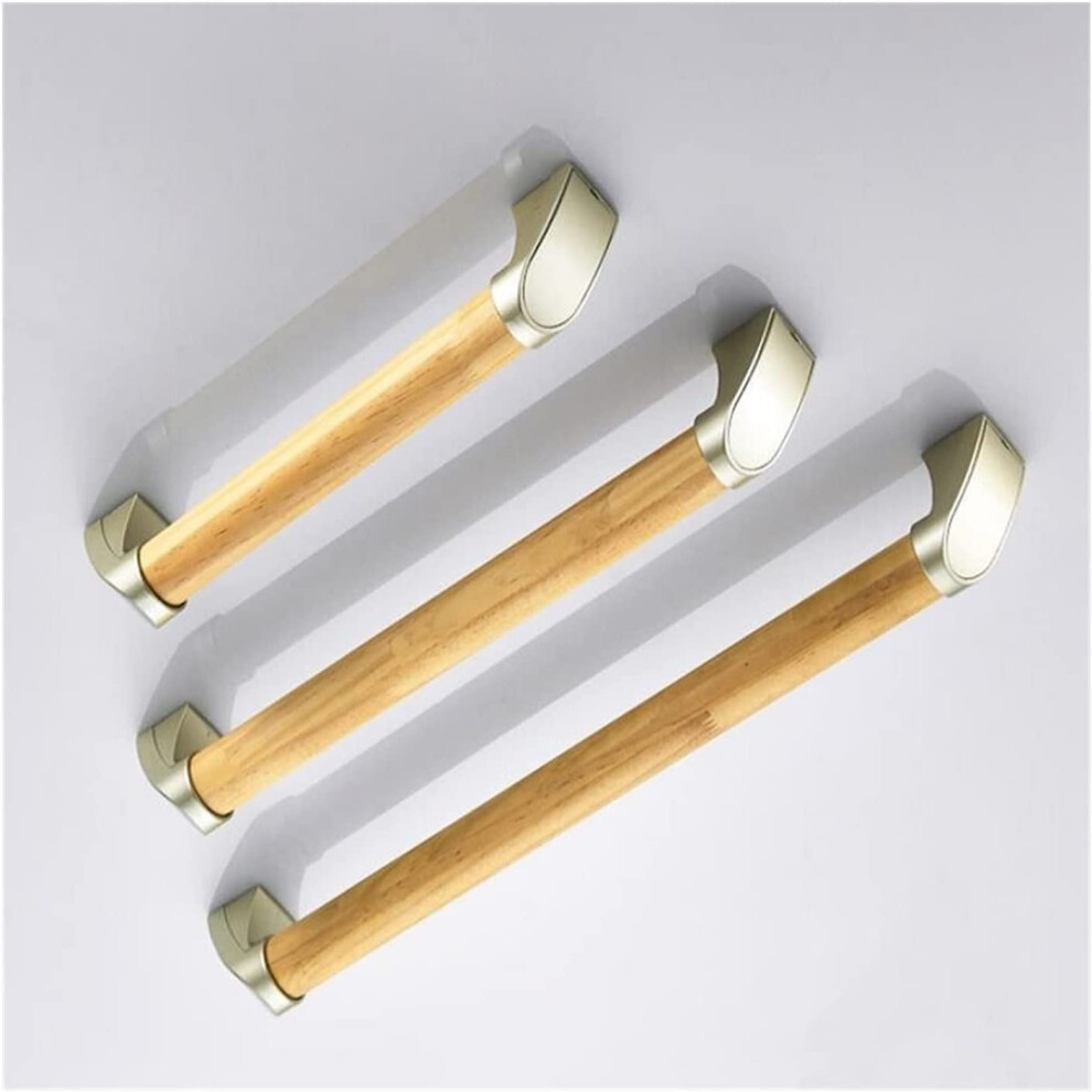 Wood Stainless Steel Bathroom Grab Bar 44cm AntiSlip HeavyDuty Wall Mounted Shower Safety Handle for Elderly and Disabled