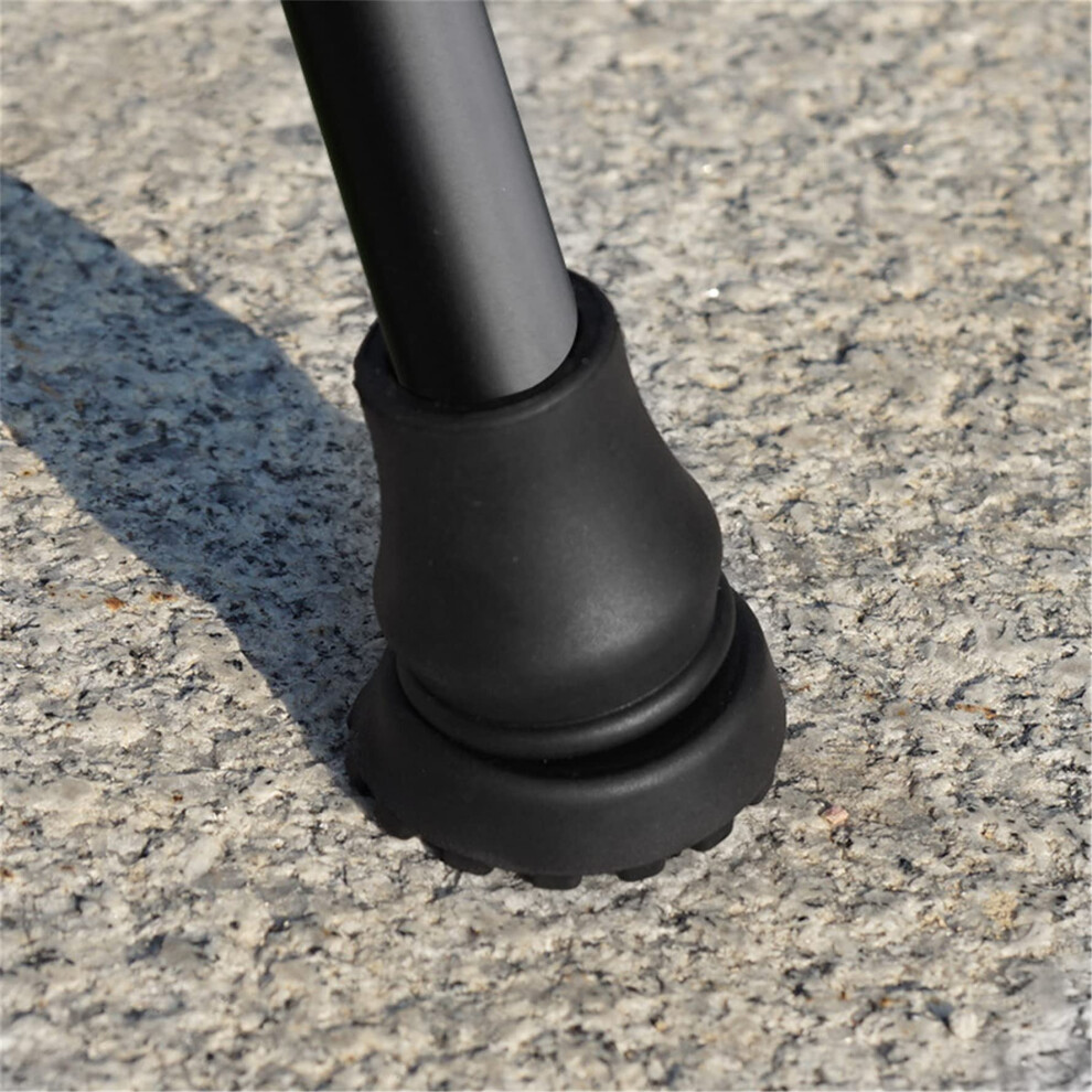 Black Crutch Tips With Non Slip Traction Grip, Heavy Duty Walking Cane Rubber Tips 16Mm