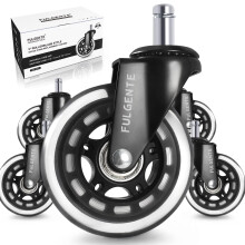 Office Chair Wheels for Hardwood Floors Set of 5, Heavy Duty Rubber Casters Quiet Smooth Rolling