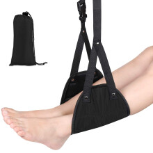 Airplane Footrest Hammock with Adjustable Strap Design, Ergonomic Leg Support for Long Flights