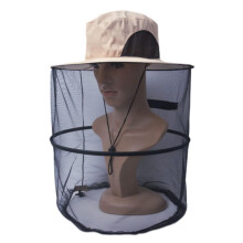 Beekeeping Hat with Veil and Netting, Breathable Cotton, Wide Brim, Adjustable Fit, Cream Outdoor Use