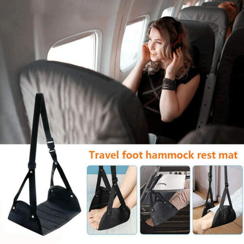 Airplane Footrest Hammock with Adjustable Strap Design, Ergonomic Leg Support for Long Flights 2