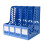 4 Section File Organizer for A4 Documents, Vertical Desk Magazine Holder, Durable Blue Plastic Storage 1