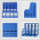 4 Section File Organizer for A4 Documents, Vertical Desk Magazine Holder, Durable Blue Plastic Storage 3