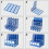 4 Section File Organizer for A4 Documents, Vertical Desk Magazine Holder, Durable Blue Plastic Storage 4