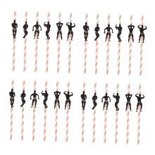 24pcs Rose Dancer Disposable Cocktail Straws for Bachelorette Party Drinks and Bridal Showers