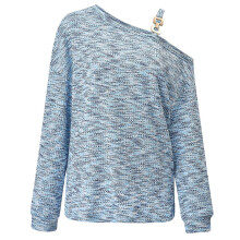 (S, Blue) Womens Casual Loose Fitting Tops Shirts Cold Shoulder Long Sleeve T-Shirts Fashion Shirt Tunics Tops for Fall Winter Pink XL