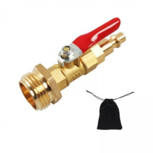 2 Pack Brass RV Winterize Blowout Adapter 1/4 Inch Air Compressor to Garden Hose Fitting with Ball Valve
