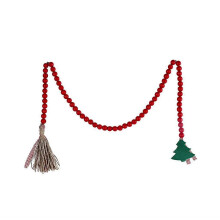 (red) Bead Garland Decorated Ornaments Party Favor Red Green White Wood Beads Party Supplies Party Favor 16mm Diameter Bead Red and white