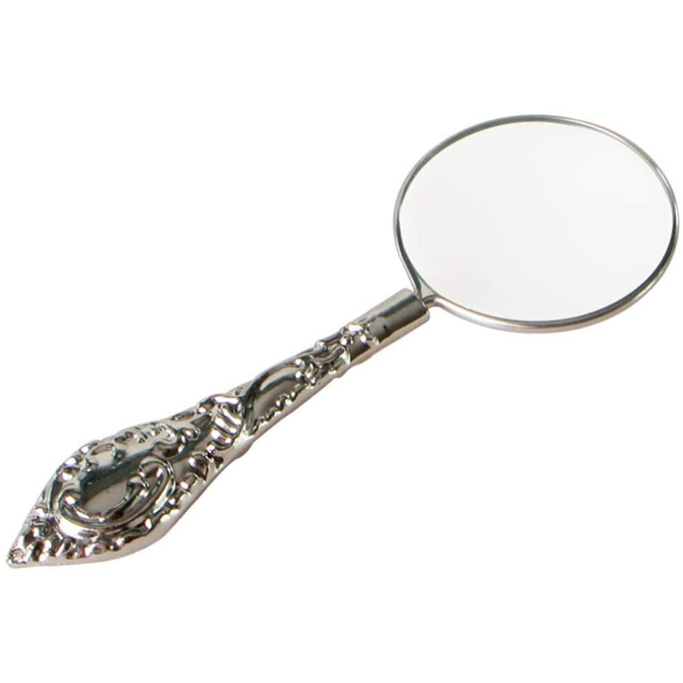 4X Reading Magnifying Glass with HD Distortion Lens, Retro Metal Handle Handheld Magnifier