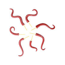 Glow in the Dark Octopus Tentacle Garden Stakes Set of 7 for Halloween Decor, Weatherproof Resin