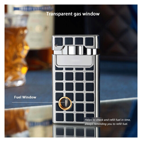 Butane Torch Lighter Dual Flame Adjustable Refillable Windproof Jet Lighter for Camping Gray 2