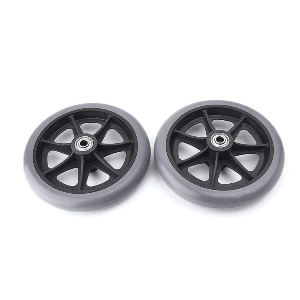 2pcs 6 Inch Wheelchair Caster Wheels, Smooth Rolling Non Slip Replacement Front Wheels for Chairs and Carts