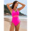 (S, B) Mesh Detail One-Piece  Adjustable Drawstring Swimsuit with Ruched Waist 1