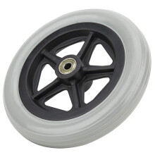 7 Inch Wheelchair Front Wheel, Durable Rubber Replacement Wheel with Low Rolling Resistance, Gray