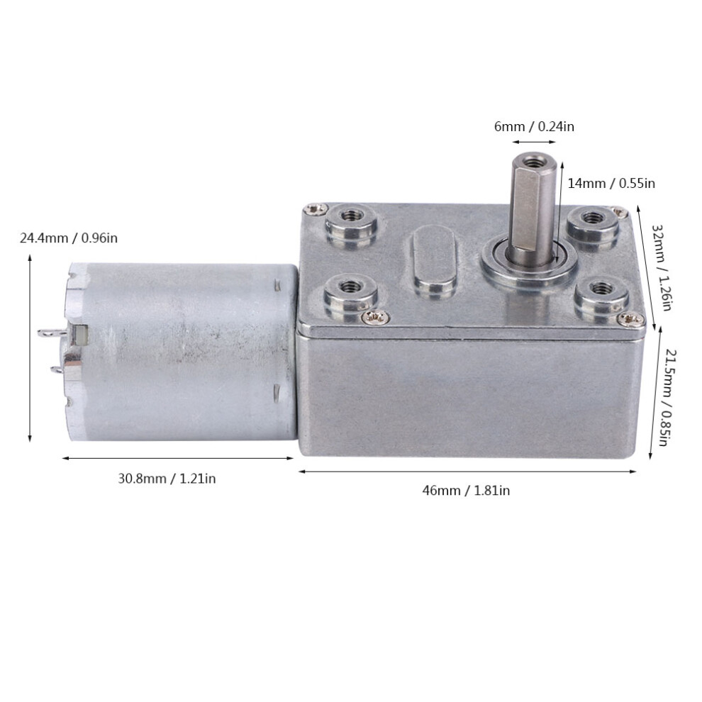 Small Dc Gear Motor 24V Micro Worm Drive 100Rpm Torsion Gear For Equipment 9401393674983