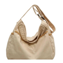 (Beige) Fashionable Unisex Canvas Messenger Bag Retro inspired Crossbody Bags with Large Capacity Green