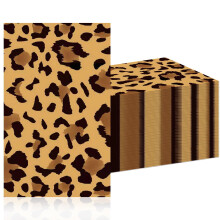 100Pcs Leopard Print Napkins Disposable Safari Party Napkins for Birthday Baby Shower Table Decor